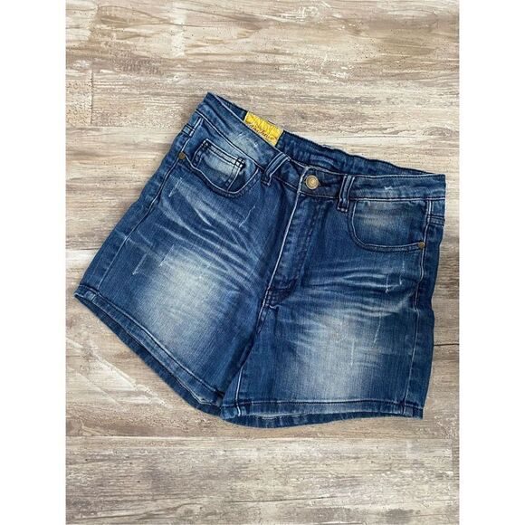 Machine Distressed Jean Shorts High Rise Women’s Size 30 Waist - Picture 1 of 5